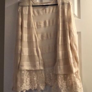 Motherhood Cardigan with lace trim